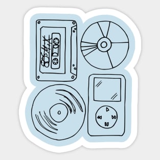 Old School Music Lover Cassette Tape Listening Device Sticker